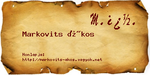 Markovits Ákos névjegykártya