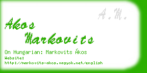 akos markovits business card