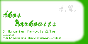 akos markovits business card